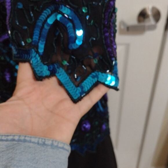 Brilliant by J.A Rare 80's/90's shoulder padded sequence beaded woman's size S - Picture 6 of 9
